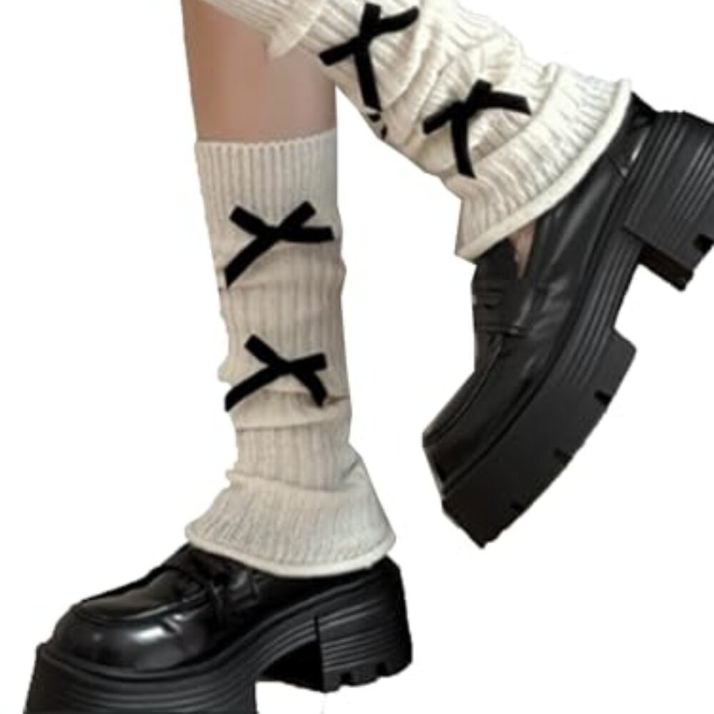 Women's Y2K 80s Leg Warmers Socks Rib Knit Boot Socks